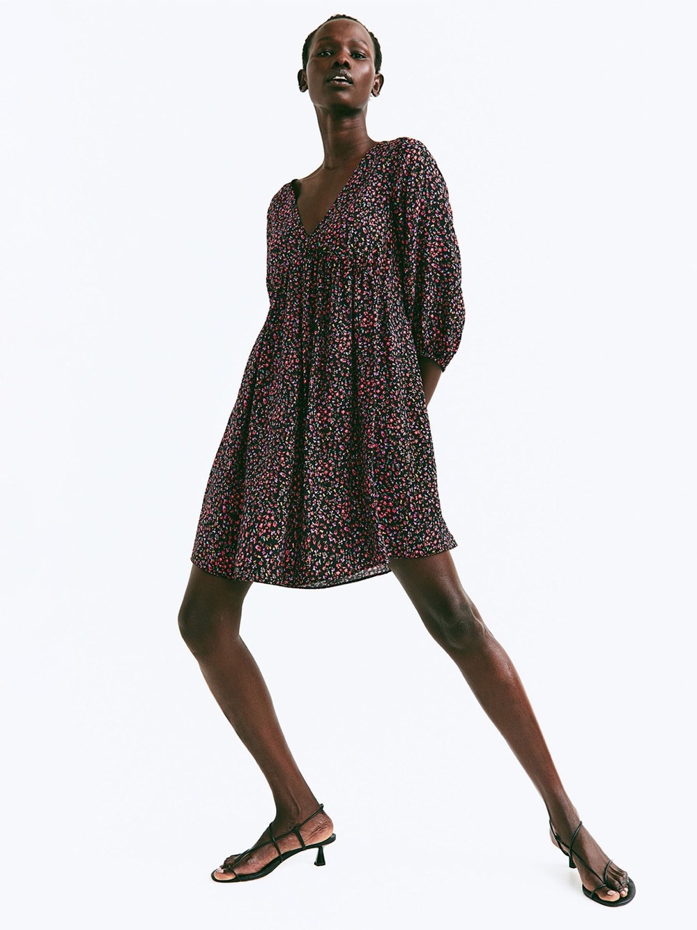 H&M Poplin V-Neck Dress
